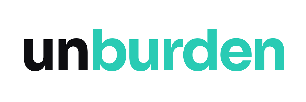 Unburden wordmark on dark